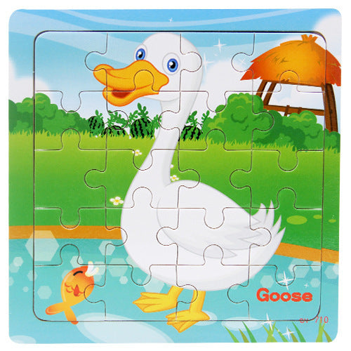 Children's poultry animal wooden puzzle